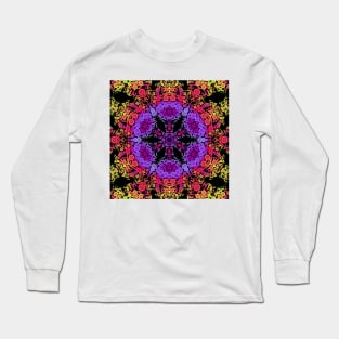 Dot Mandala Flower Purple Orange and Yellow Long Sleeve T-Shirt